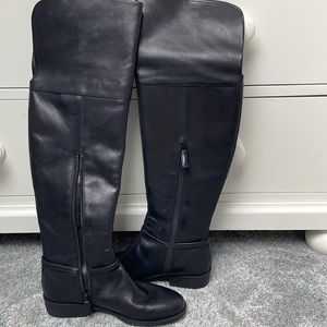 Brand new in box black leather boots